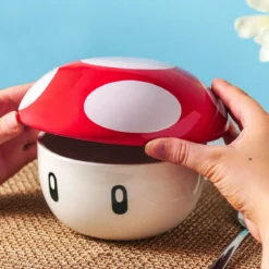 Super-Pilz Schale mit Deckel für Super Mario Fans