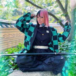 Tanjiro Kamado Katana Replik mit Scheide für Demon Slayer Fans