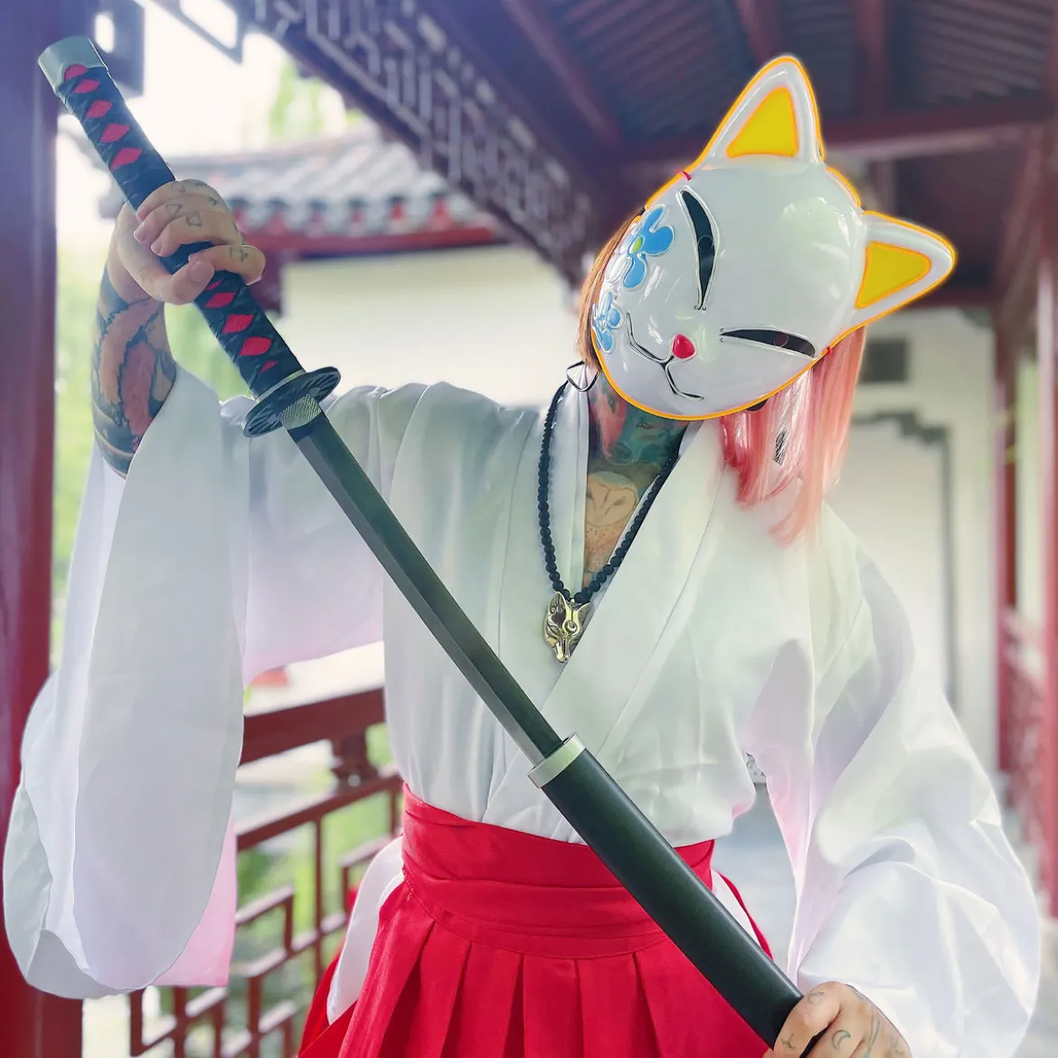 Tanjiro Kamado Katana Replik mit Scheide für Demon Slayer Fans