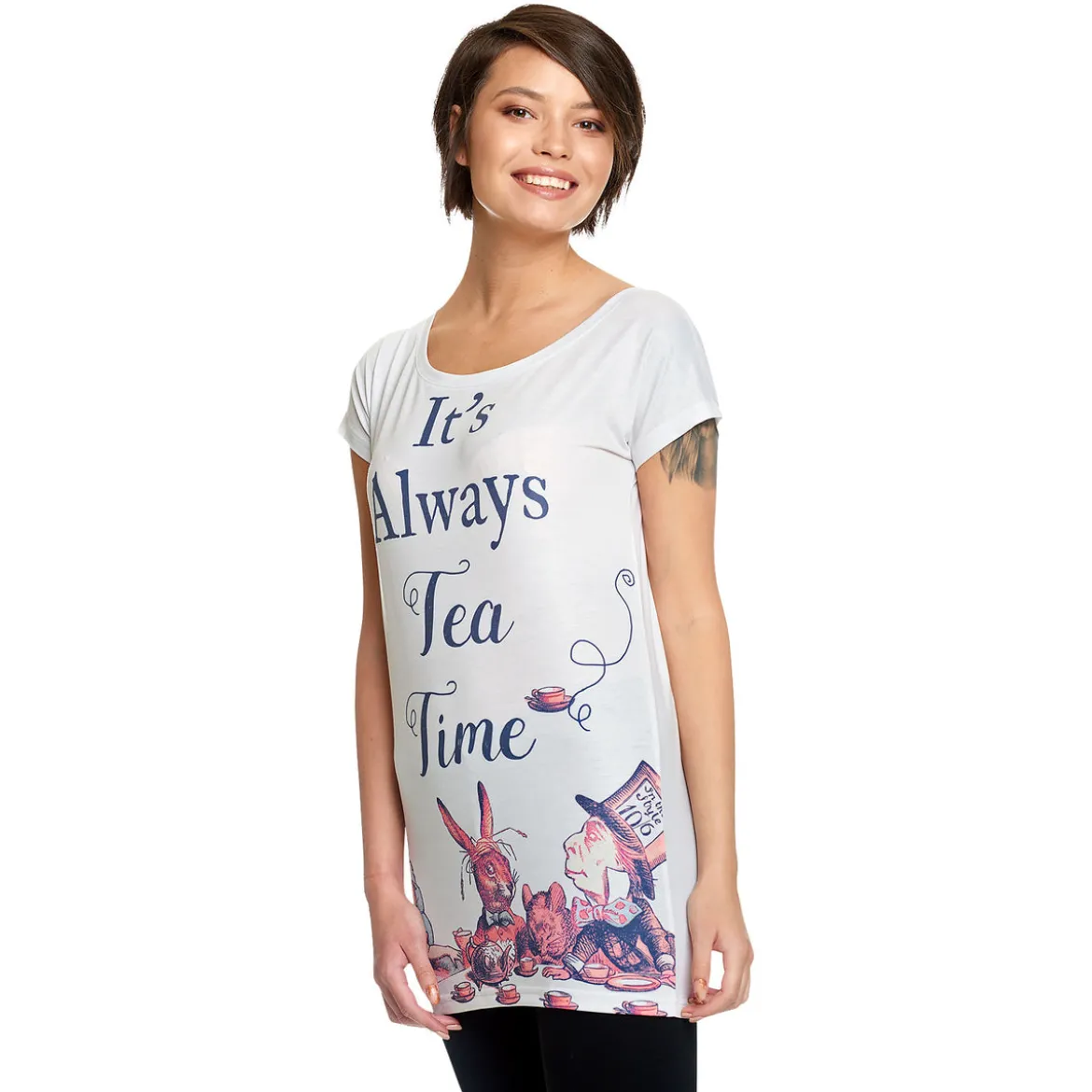 Tea Time Damen T-Shirt für Alice im Wunderland Fans