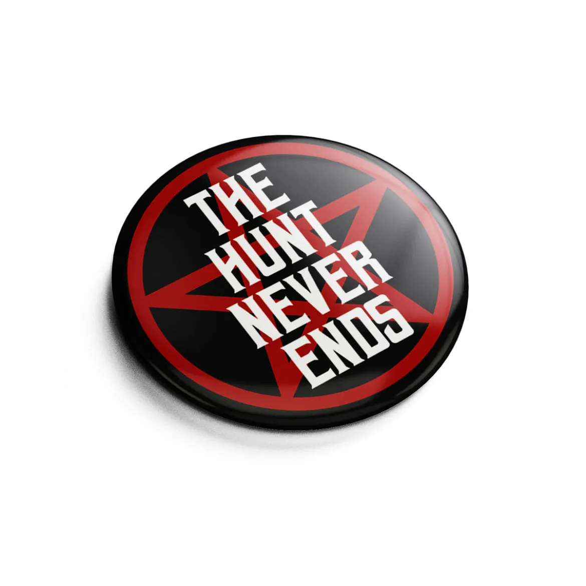 The Hunt Never Ends Button für Supernatural Fans