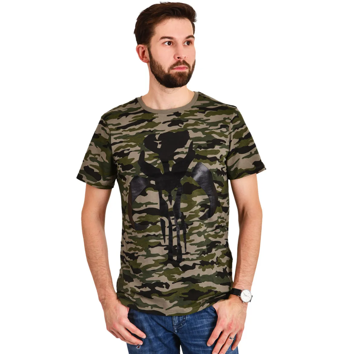 The Mandalorian Camouflage Logo T-Shirt - Star Wars