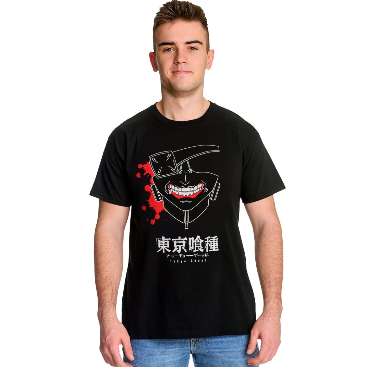 Tokyo Ghoul - Blood Filled Mask T-Shirt schwarz