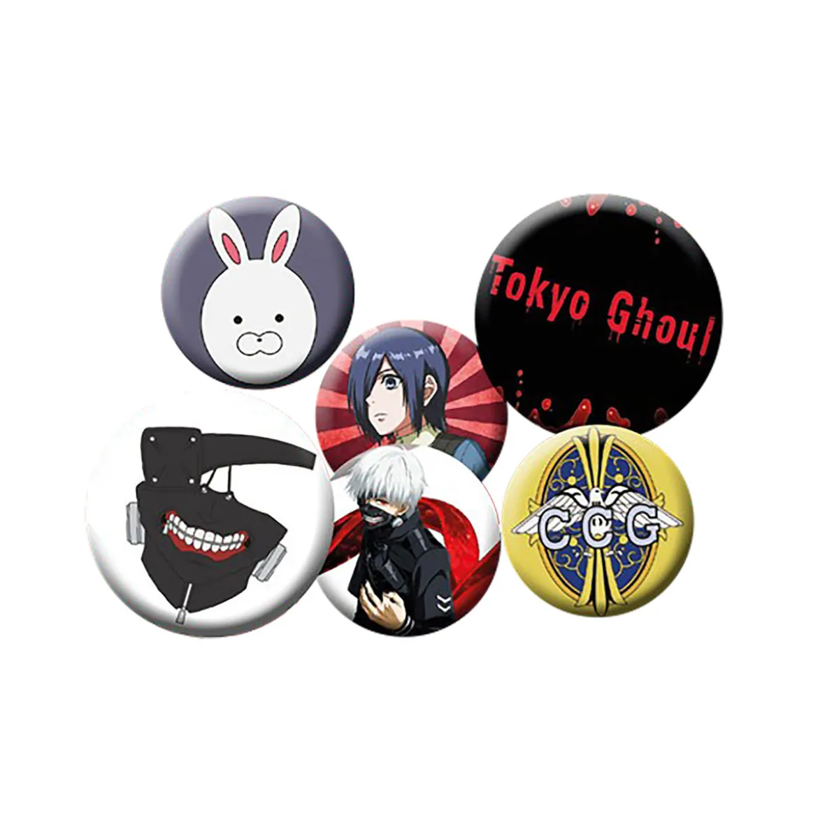 Tokyo Ghoul - Character & Symbol Button 6er Set
