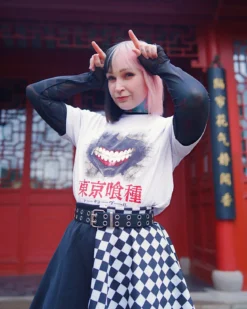 Tokyo Ghoul - Scraped Mask T-Shirt weiß