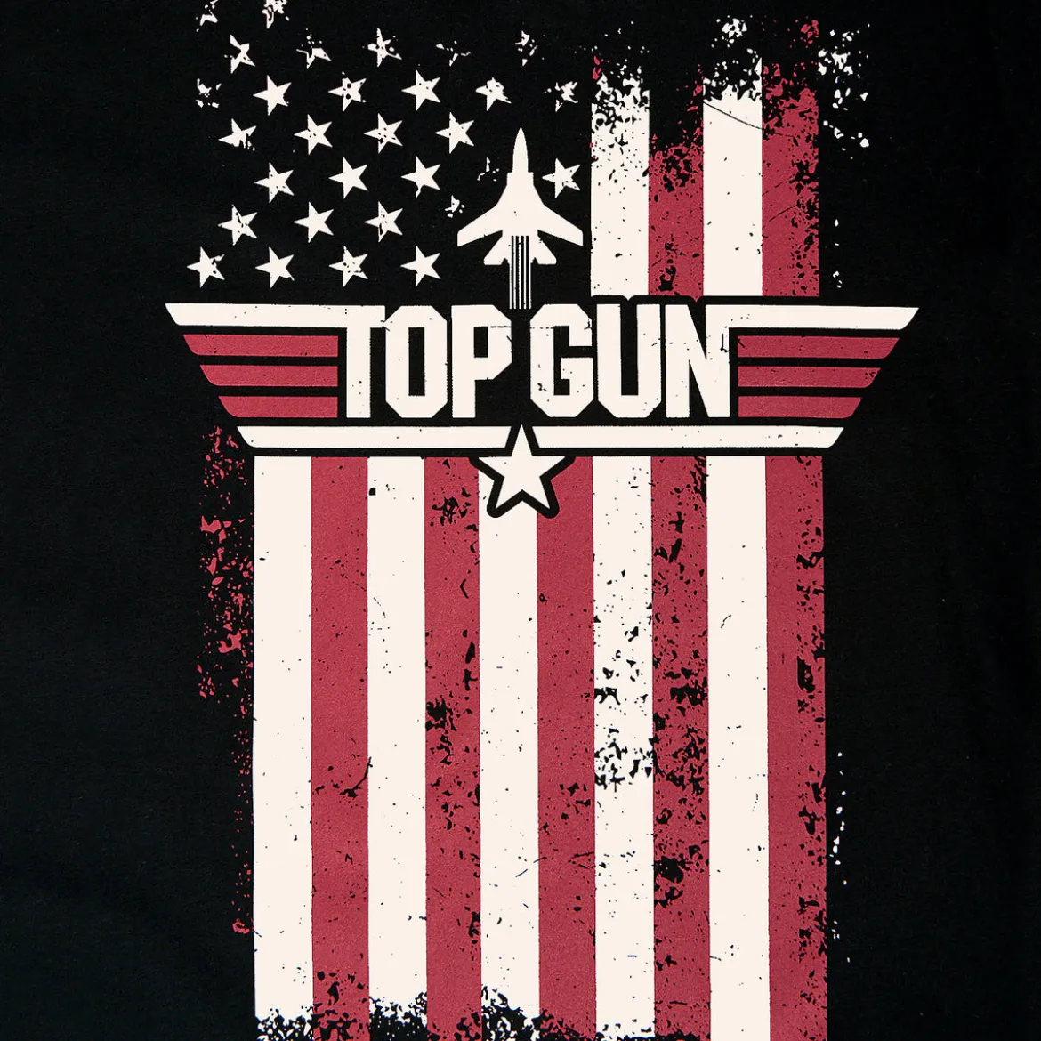 Top Gun - Distressed Flag T-Shirt schwarz