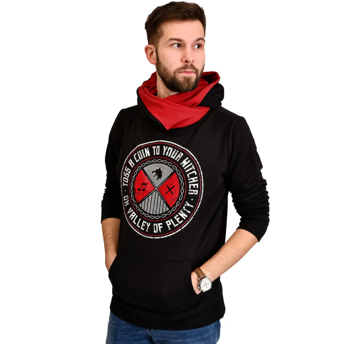 Toss a Coin Hoodie für Witcher Fans schwarz