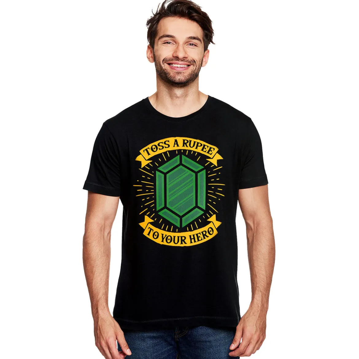 Toss a Rupee to Your Hero T-Shirt für Zelda Fans schwarz