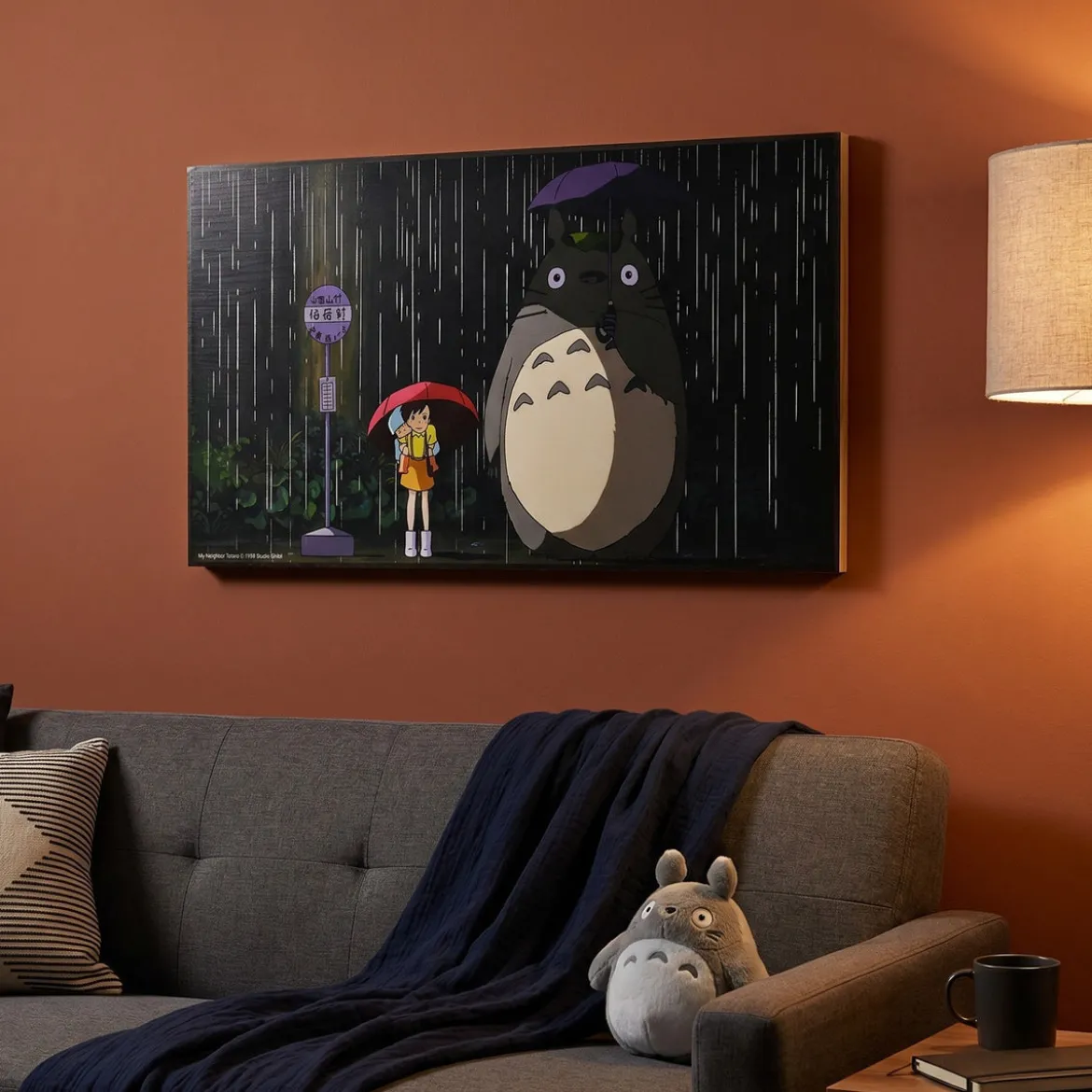 Totoro - Bus Stop Wandbild Holz