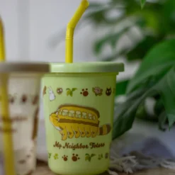 Totoro - Katzenbus und Totoro Becher mit Strohhalm 3er Set
