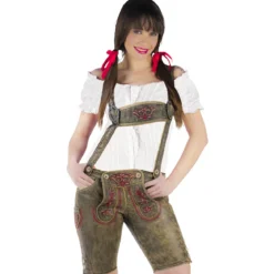 Trachten Echtlederhose Damen mit Brustgeschirr