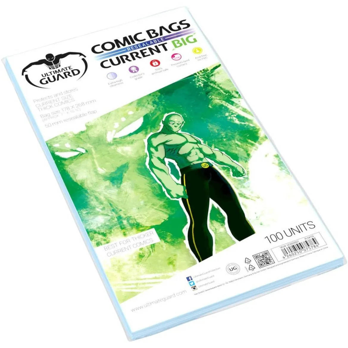 Ultimate Guard Comic Bags Resealable (100) - Current Big Size