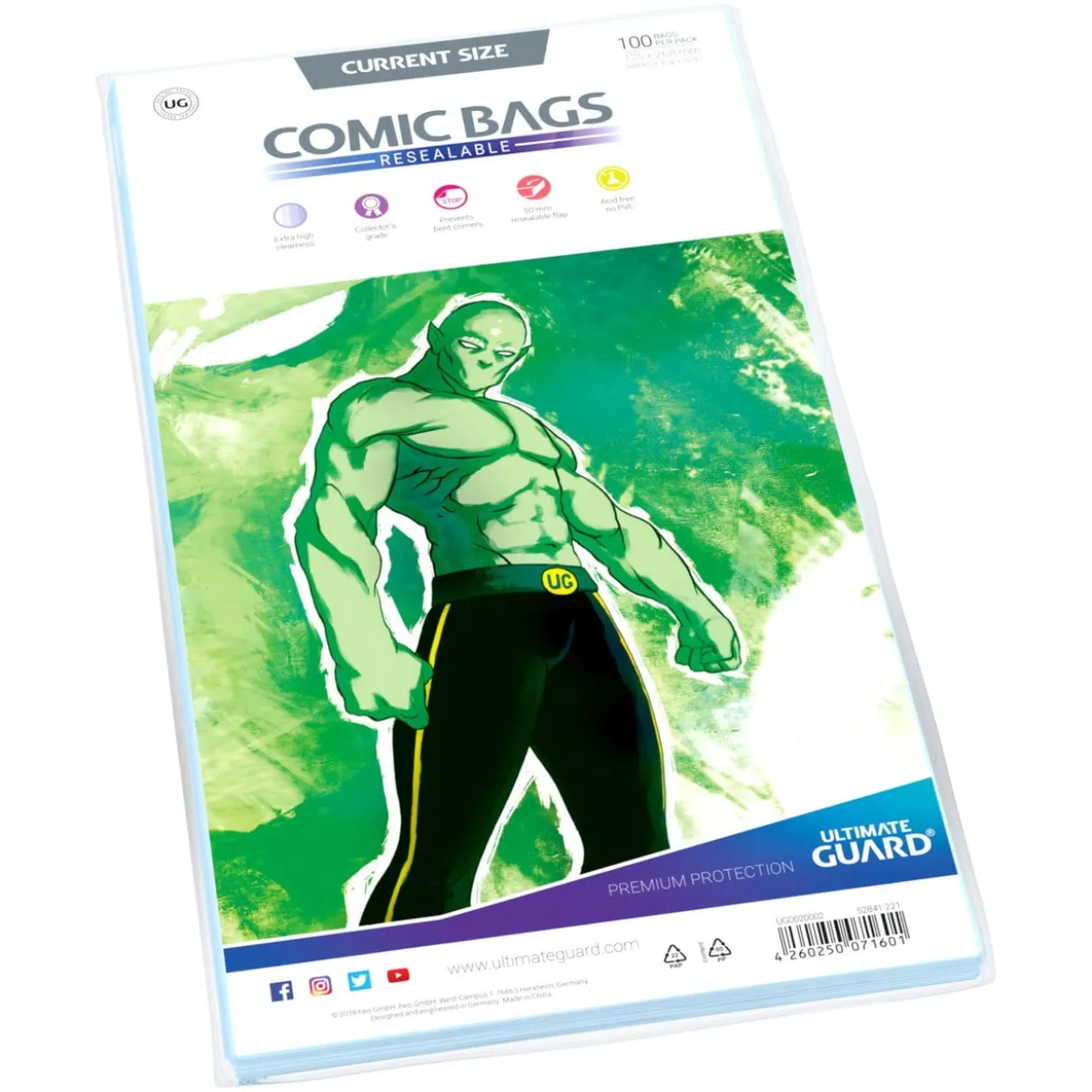 Ultimate Guard Comic Bags Resealable (100) - Current Size