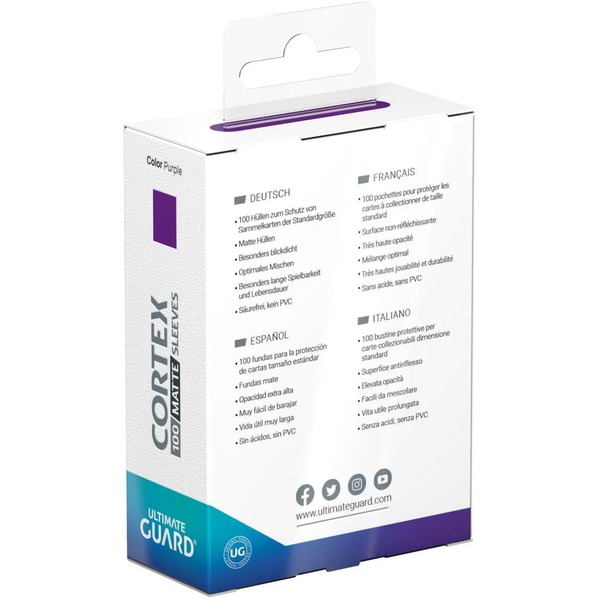 Ultimate Guard Cortex Sleeves Matte Standard Size (100) - Purple