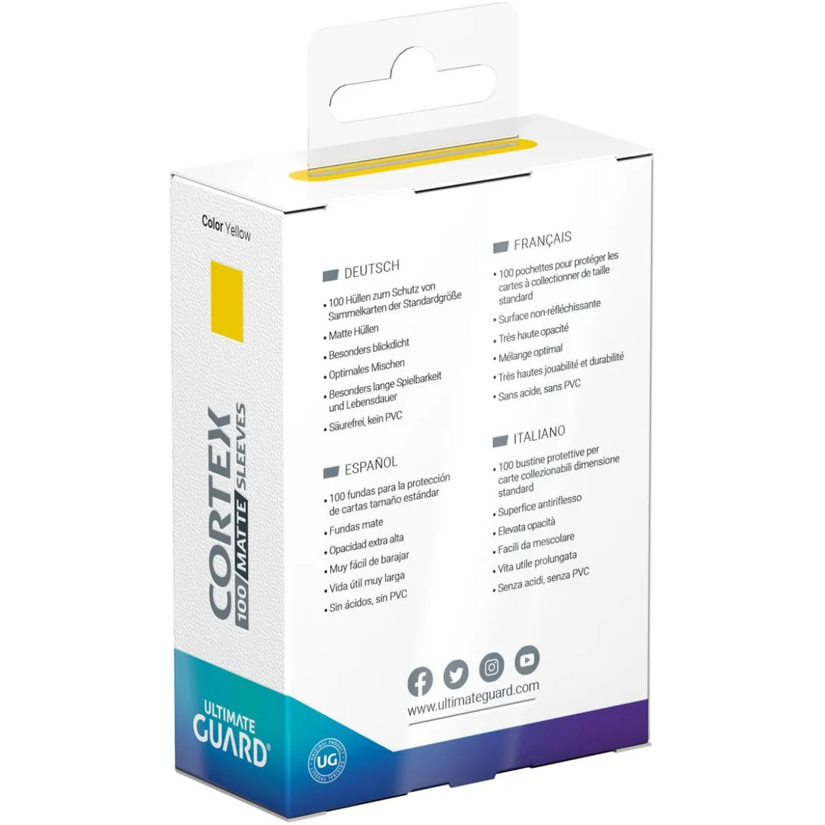 Ultimate Guard Cortex Sleeves Matte Standard Size (100) - Yellow