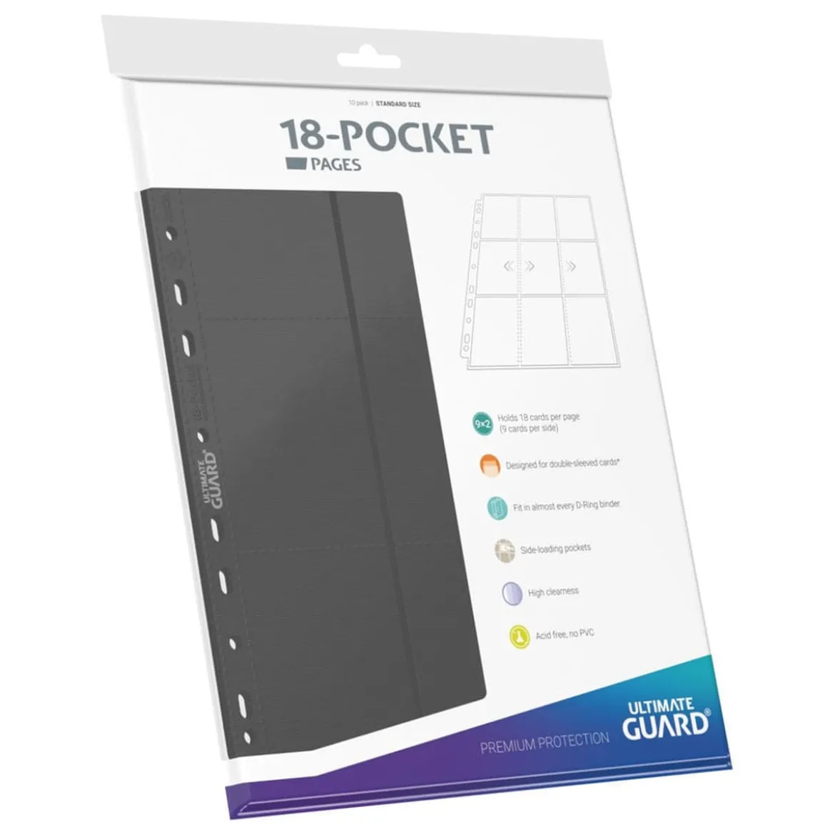 Ultimate Guard 18-Pocket Pages Side-Loading (10) - Grey