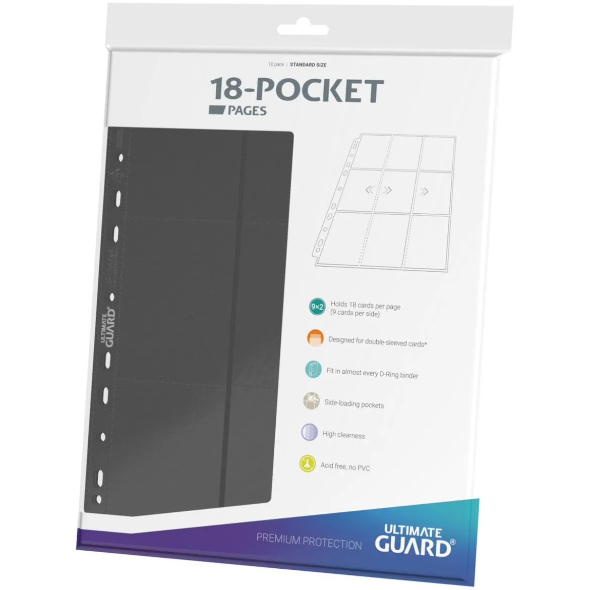 Ultimate Guard 18-Pocket Pages Side-Loading (10) - Grey