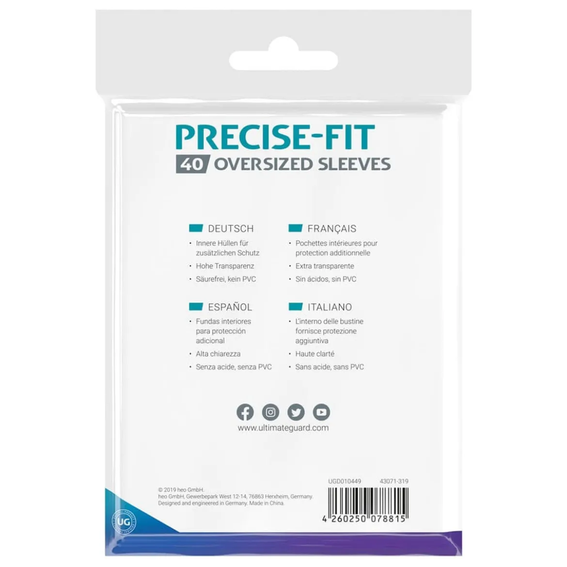 Ultimate Guard Precise-Fit Oversized Sleeves (40)