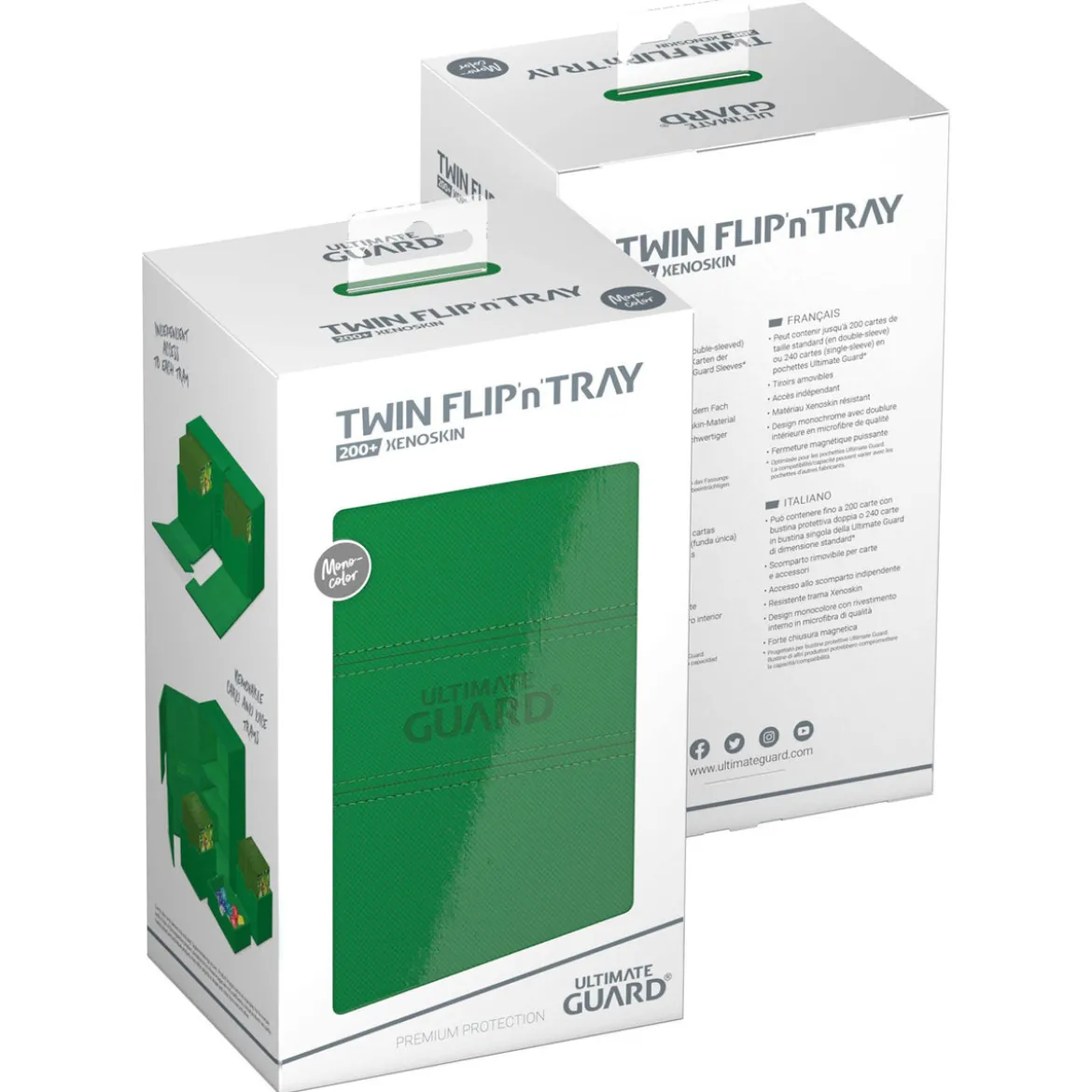 Ultimate Guard Twin Flip'n'Tray 200+ Xenoskin - Green