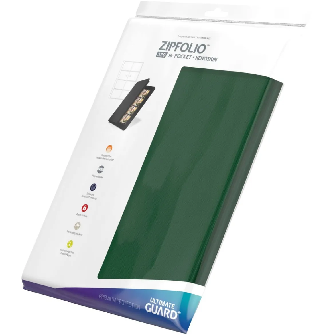 Ultimate Guard Zipfolio 320 16-Pocket Xenoskin - Green