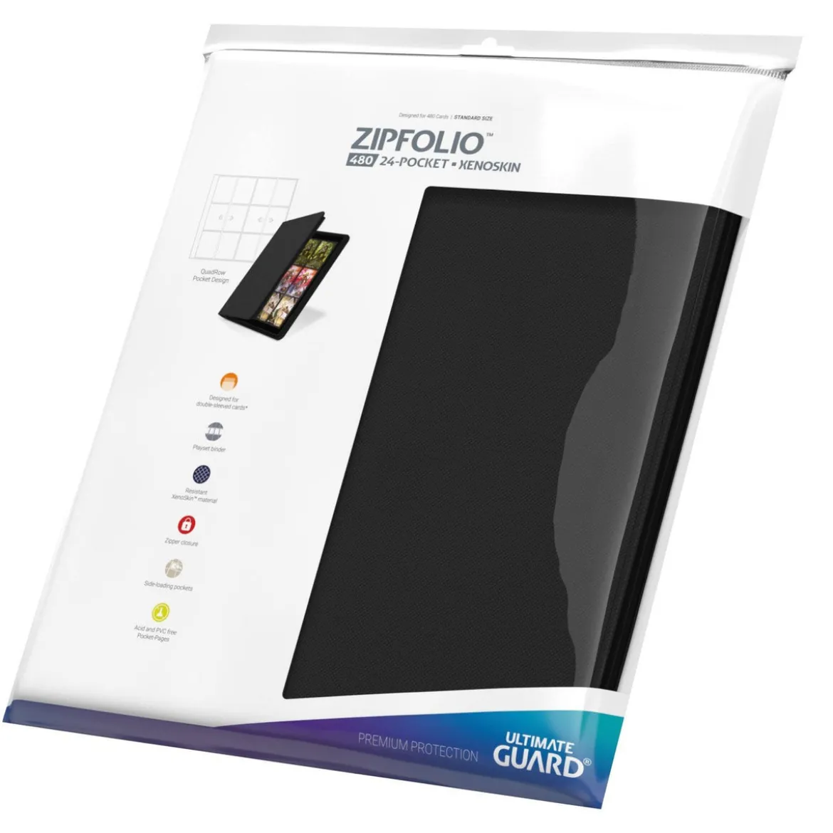 Ultimate Guard Zipfolio 480 24-Pocket Xenoskin - Black