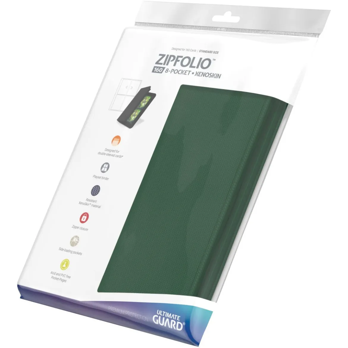Ultimate Guard Zipfolio 160 8-Pocket Xenoskin - Green