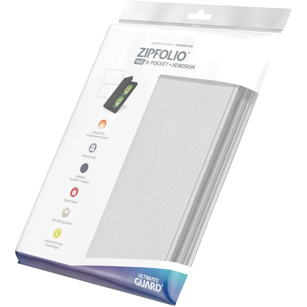 Ultimate Guard Zipfolio 160 8-Pocket Xenoskin - White