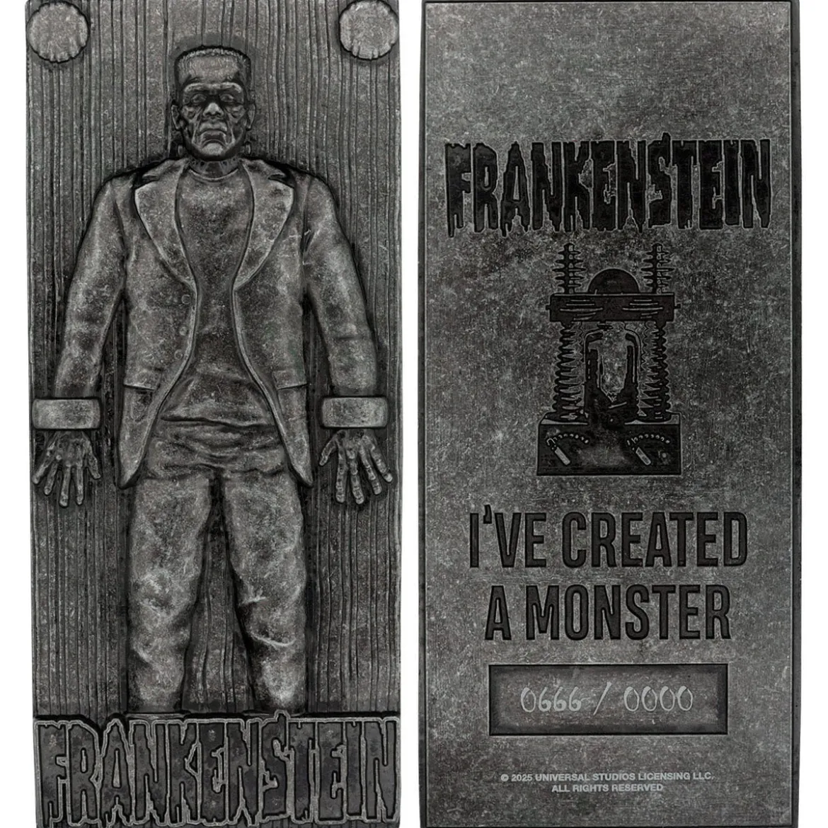 Universal Monsters Metallbarren Frankensteins Monster Limited Edition