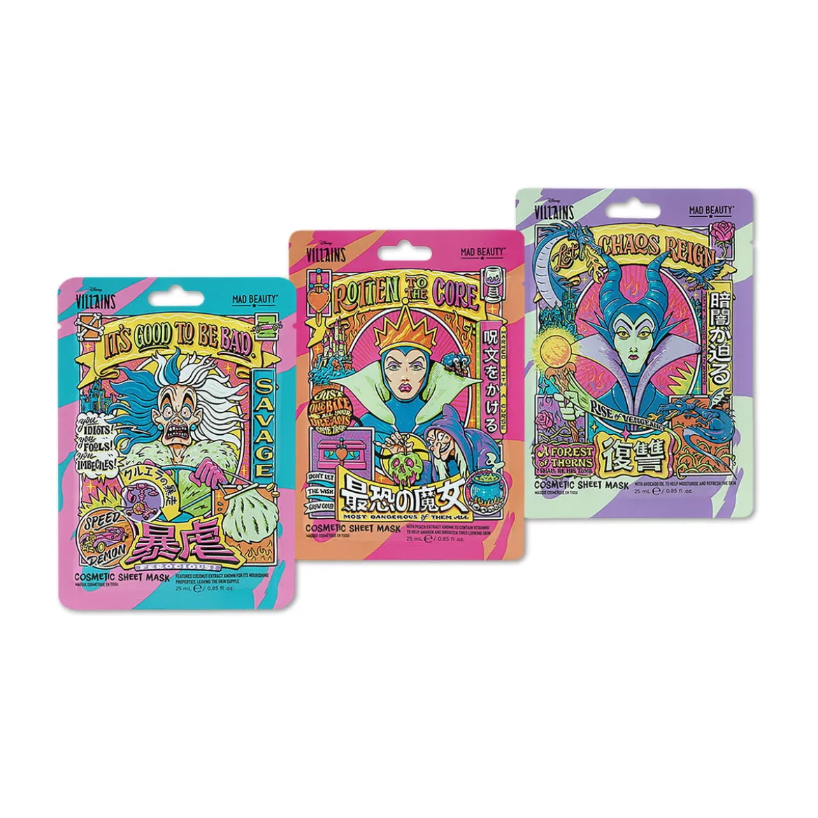 Villains - Sheet Masken 3er Set