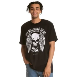 Walking Dead - Wings and Skull T-Shirt schwarz