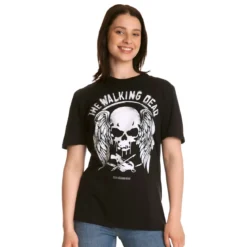 Walking Dead - Wings and Skull T-Shirt schwarz