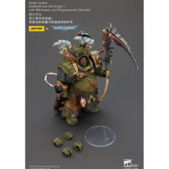 Warhammer 40k Actionfigur 1/18 Death Guard Deathshroud Terminator 1 with Manreaper and Plaguespurter Gauntlet 14 cm