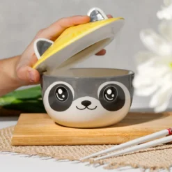 Waschbär Kawaii Schale mit Deckel für Anime Fans