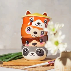 Waschbär Kawaii Schale mit Deckel für Anime Fans