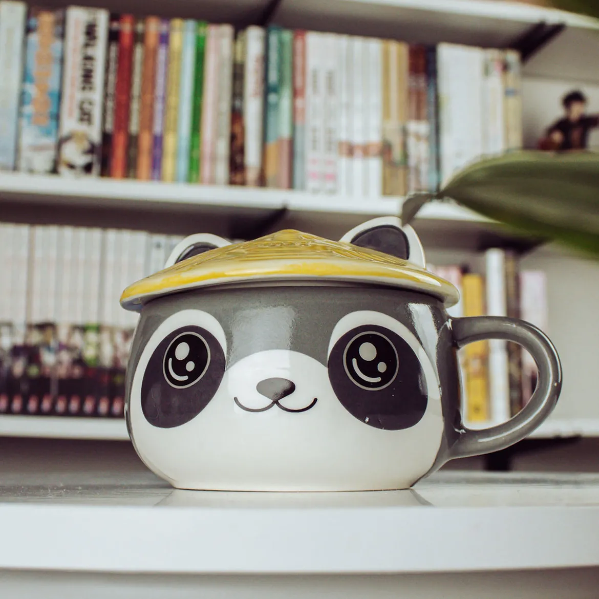 Waschbär Kawaii Tasse mit Deckel für Anime Fans
