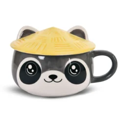 Waschbär Kawaii Tasse mit Deckel für Anime Fans