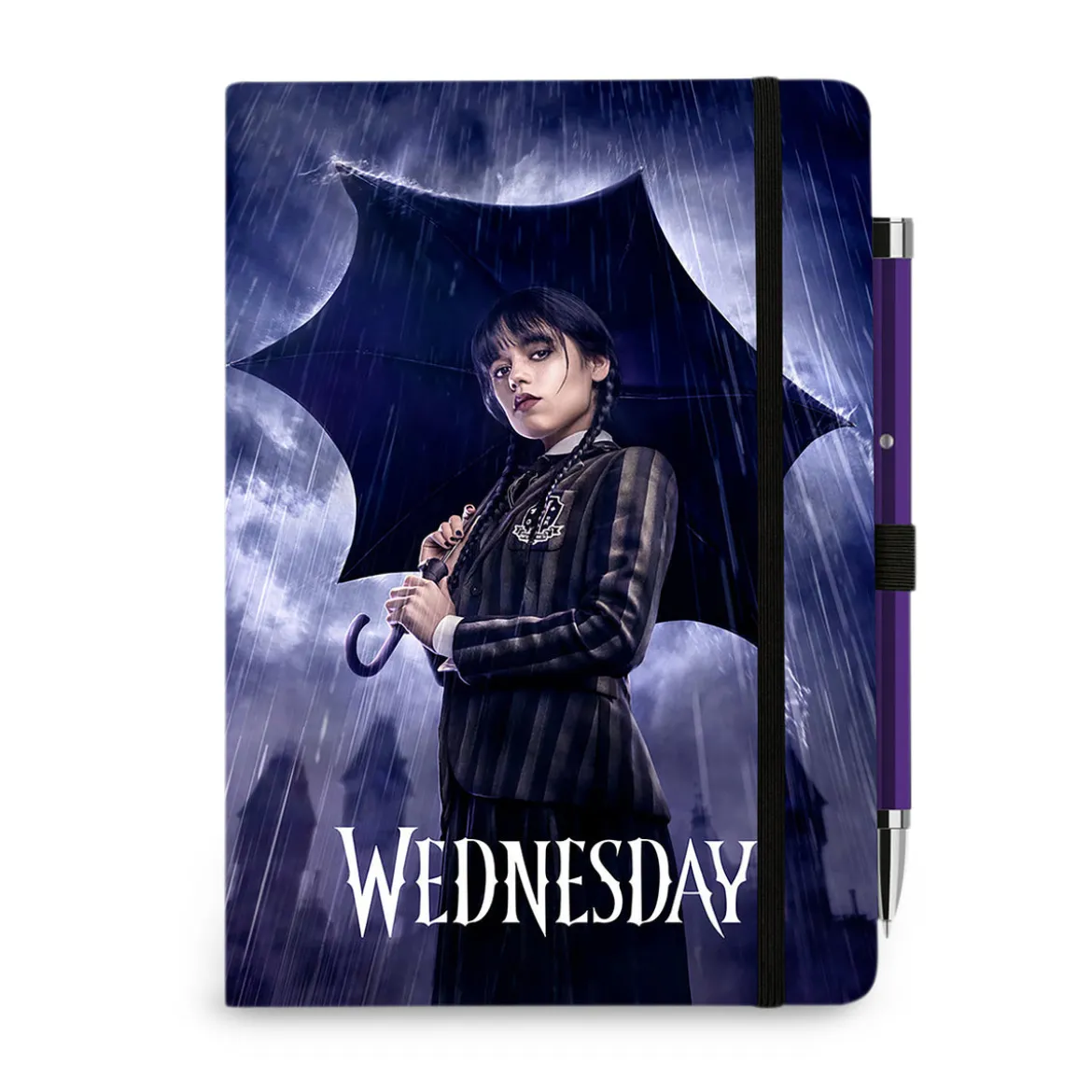 Wednesday - Downpour Notizbuch A5 mit Kugelschreiber