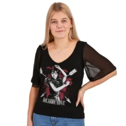 Wednesday - Macabre Love T-Shirt mit Schmetterlingsärmeln