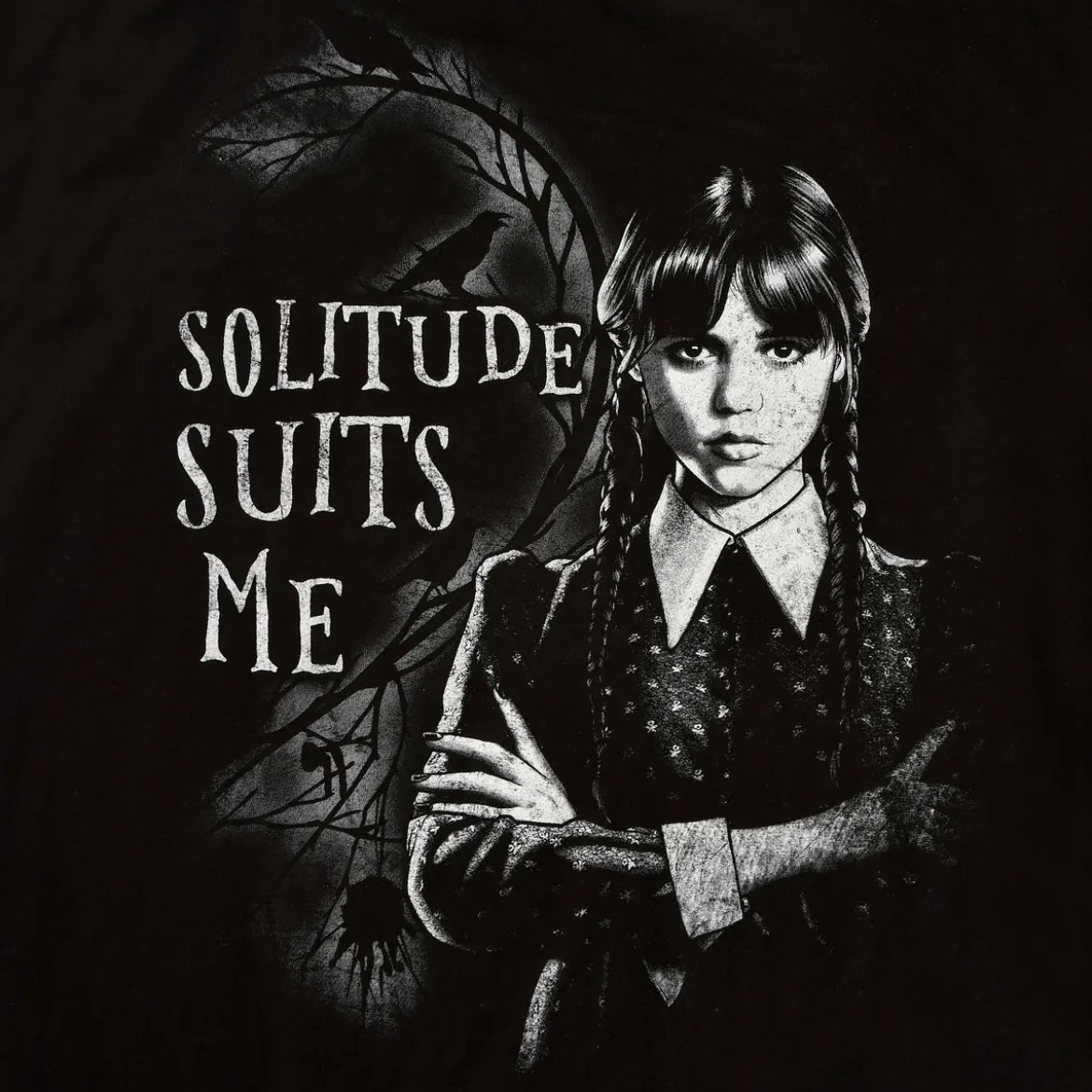 Wednesday - Solitude Suits Me Kapuzen Cardigan