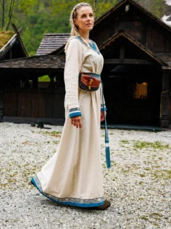 Wikinger Kleid Lagertha beige-blau