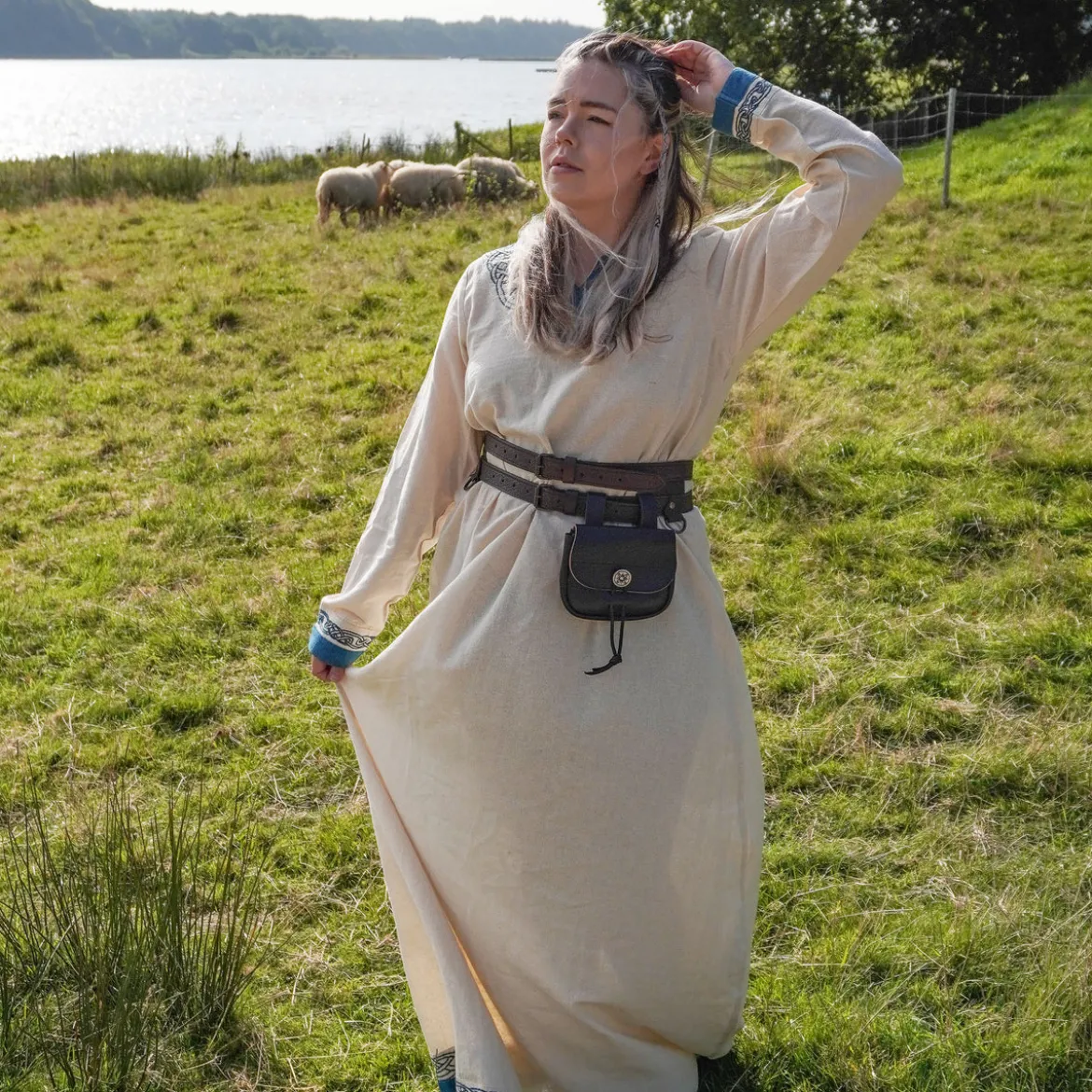 Wikinger Kleid Lagertha beige-blau