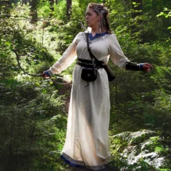 Wikinger Kleid Lagertha beige-blau
