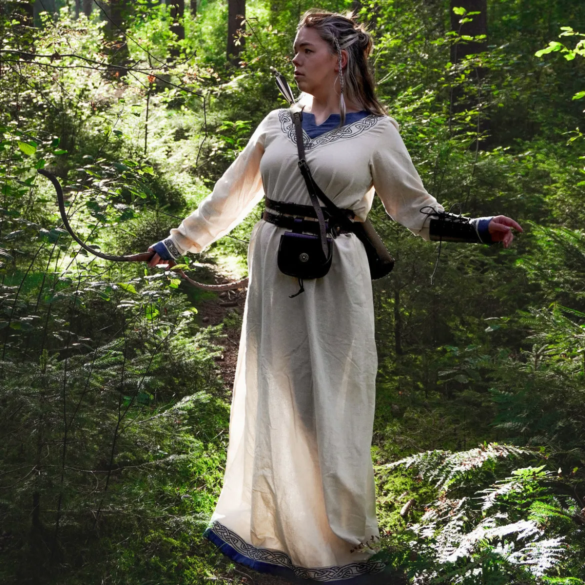 Wikinger Kleid Lagertha beige-blau