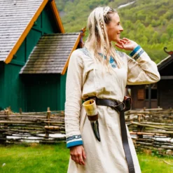 Wikinger Kleid Lagertha beige-blau