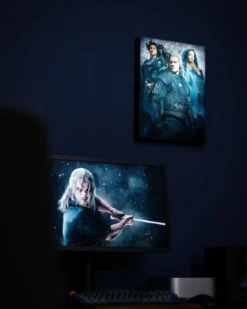 Witcher - Ciri, Yennefer & Geralt Wandbild mit Licht