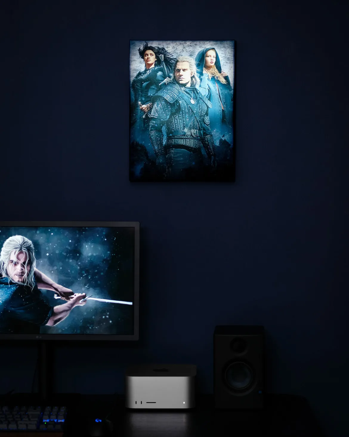 Witcher - Ciri, Yennefer & Geralt Wandbild mit Licht