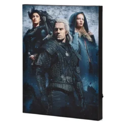 Witcher - Ciri, Yennefer & Geralt Wandbild mit Licht