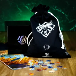 Witcher - Geralt vs. Greif Puzzle mit Logo Stoffbeutel