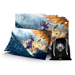 Witcher - Geralt vs. Greif Puzzle mit Logo Stoffbeutel