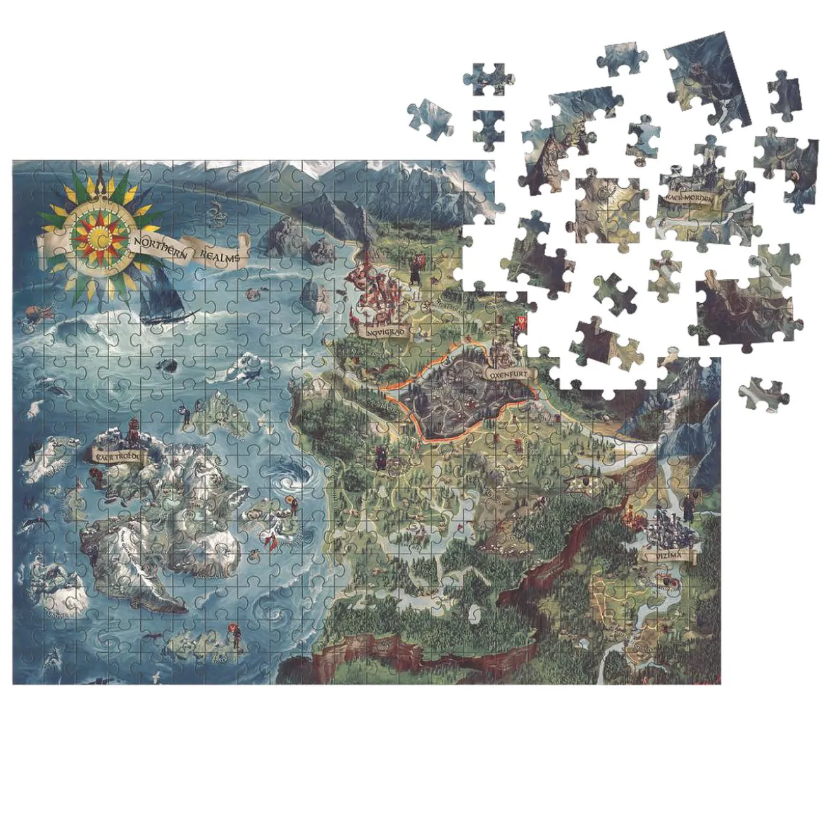 Witcher - Karte der Nördlichen Königreiche Puzzle
